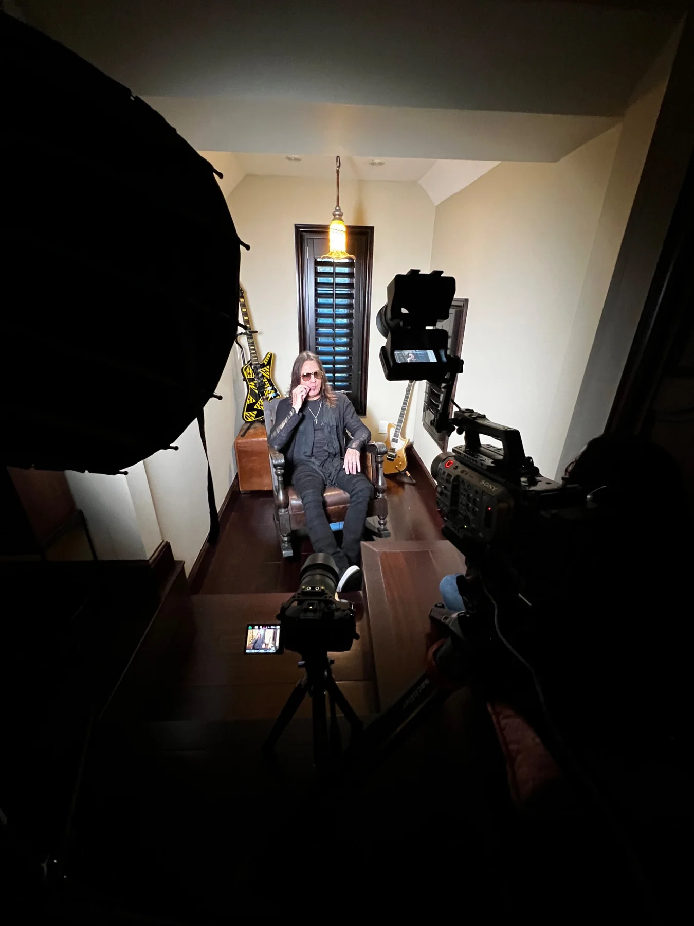Interview setup for the official Stryper documentary